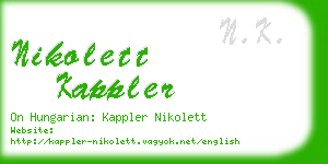 nikolett kappler business card